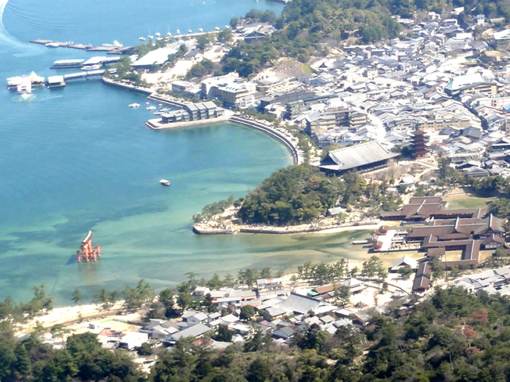 Birds-eye view of Itsukushima Shrine